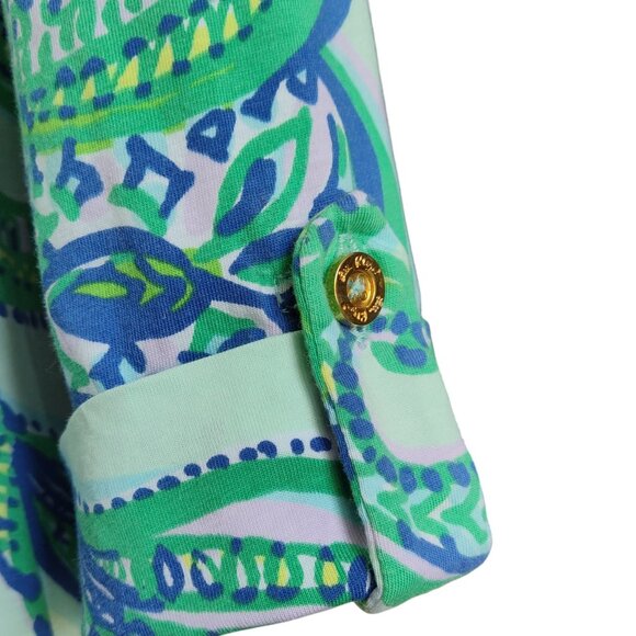 LILLY PULITZER Rossmore Keep It Current Poolside Blu Cotton Tunic TShirt Dress M - Picture 6 of 14